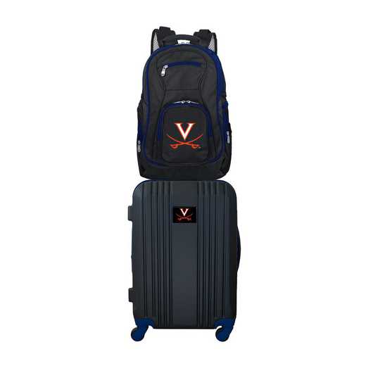 CLVIL108: NCAA Virginia Cavaliers 2 PC ST Luggage / Backpack